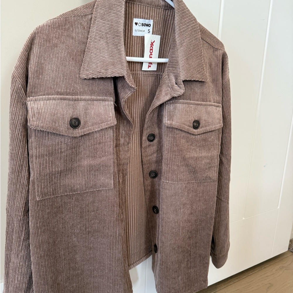 Brown Corduroy Button-Up Jacket - Picture 2 of 3